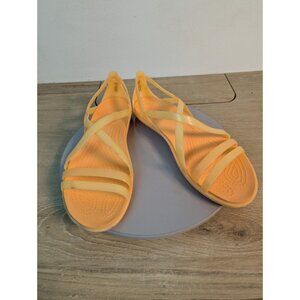 Crocs ISABELLA Jelly Shoes Orange flats Womens Strappy Sandals Size 7 US